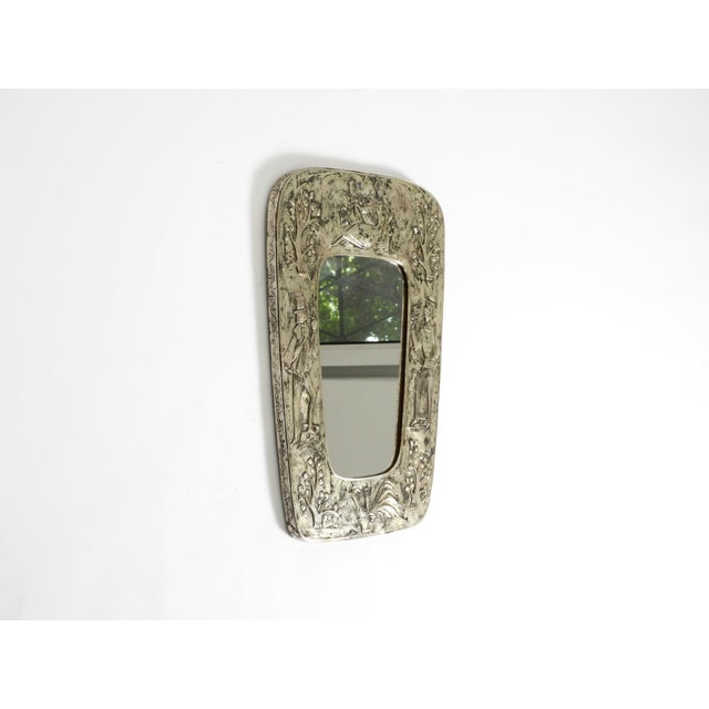 Mid-Century Modern Mid-Century Modern Wall Mirror with Silver-Plated Frame, 1950s For Sale - Image 3 of 18