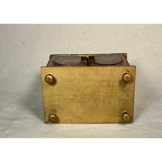 Vintage Gold-Gilt Wooden Music Box Cabinet With Ballerina Paintings, Mid 20th Century For Sale - Image 9 of 12