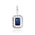 Art Deco 1.21ct Blue Sapphire & Diamond Halo Pendant in 14k White Gold For Sale - Image 9 of 14