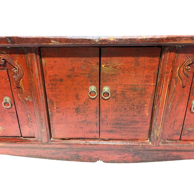 Old Chinoiserie Altar Low Cabinet With Solid Wood 71" W For Sale In New York - Image 6 of 9