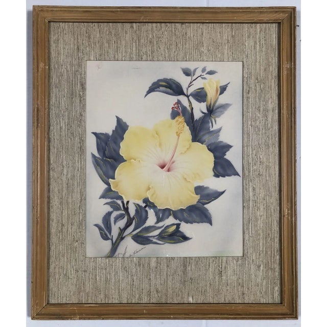Mid-Century Modern 1940 Floral Still Life Original Airbrushed Painting by Ted Mundorff, Pair For Sale - Image 3 of 5