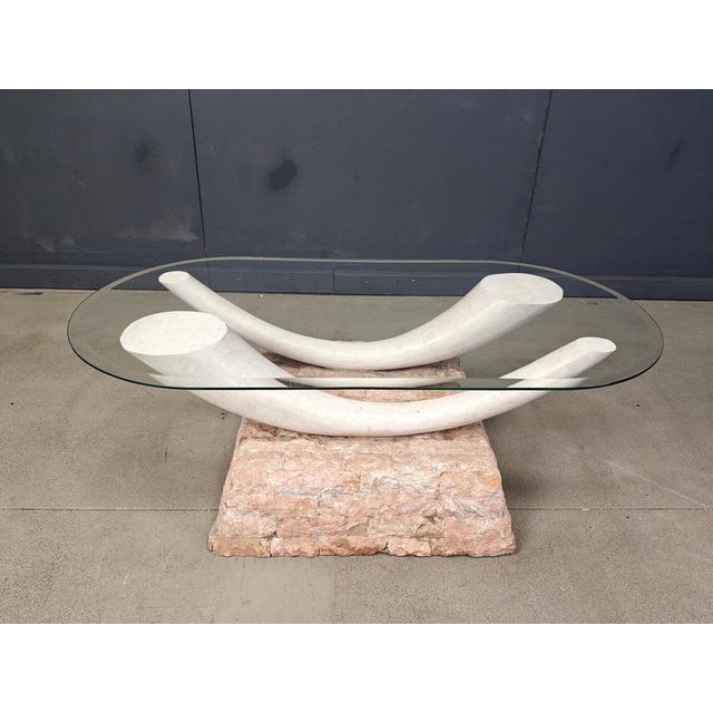 Vintage Faux Tusk Coffee Table, 1980s For Sale - Image 10 of 11