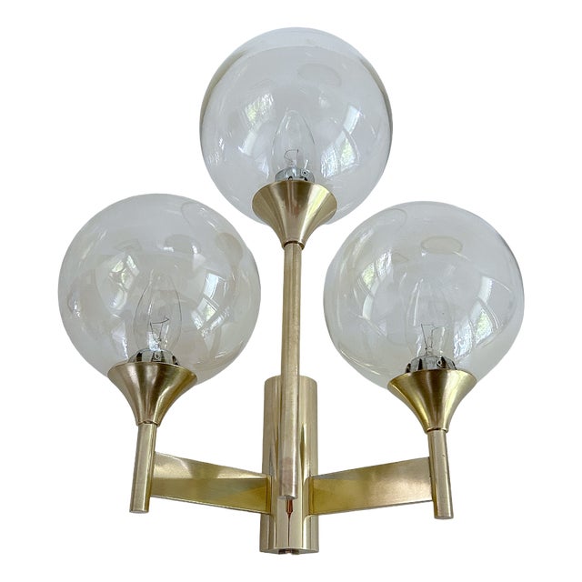 Large Vintage Glass Sconce from Sciolari For Sale