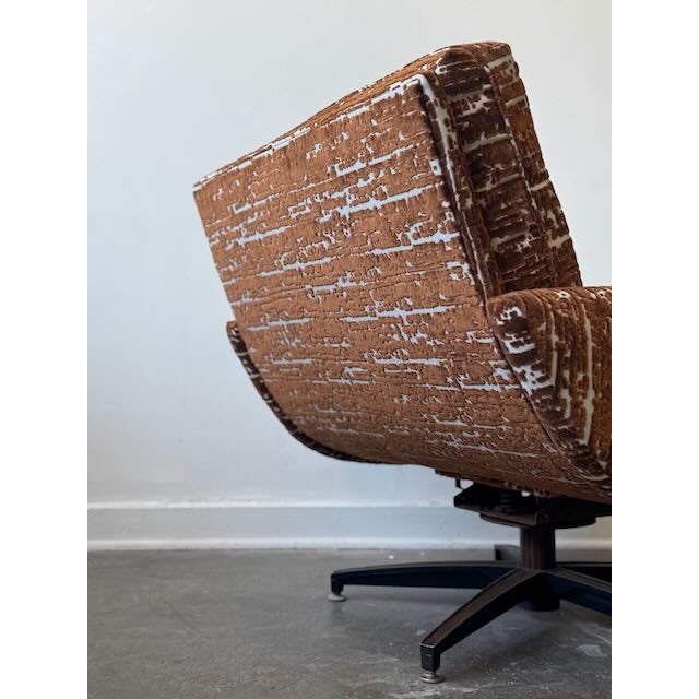 1960s 1960's Velvet Swivel Lounge Chair For Sale - Image 5 of 14