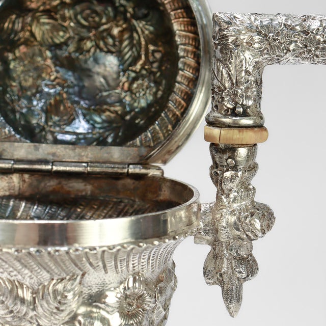 Antique Schofield Repousse Baltimore Sterling Silver Castle Pattern Coffee Pot For Sale - Image 16 of 18