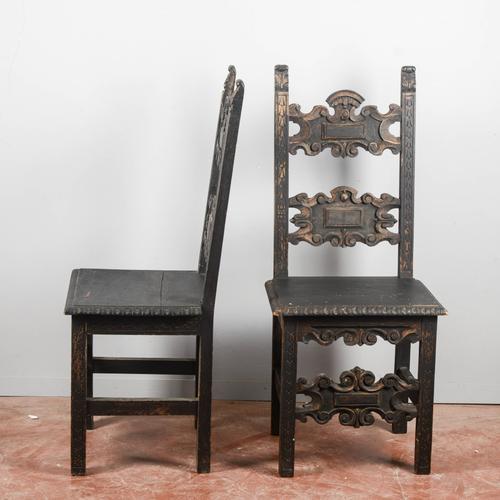 Neo-Renaissance Carved Chairs, Set of 2 For Sale - Image 3 of 18