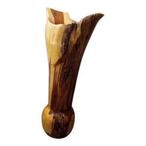 1980s Artist Signed Aspen Cove Studio Burl Aspen Wood Vase