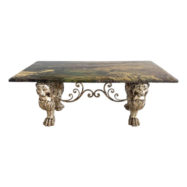 1930s Ornate Italian Griffin, Coffee Table For Sale