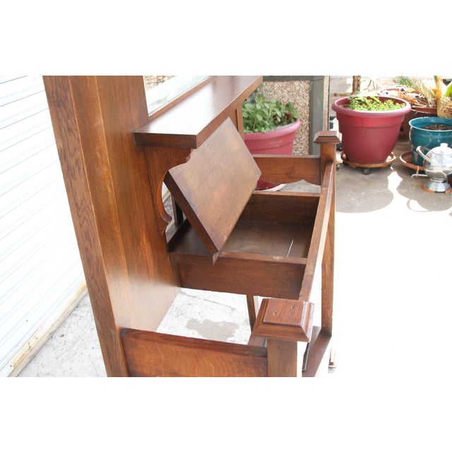 Early 20th Century Mission Hall Tree With Drawer For Sale - Image 9 of 10