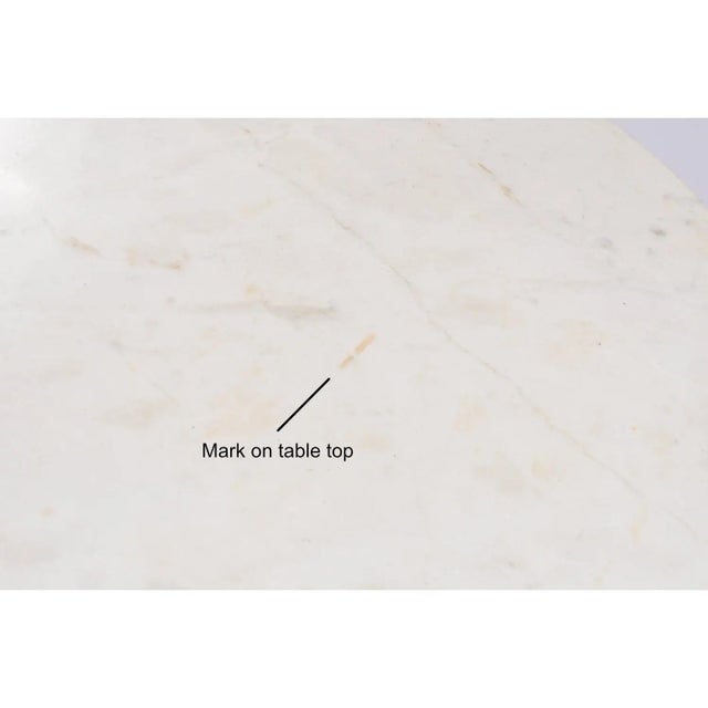 Metal Eames for Herman Miller Round White Marble Coffee Table on Aluminum Base For Sale - Image 7 of 10