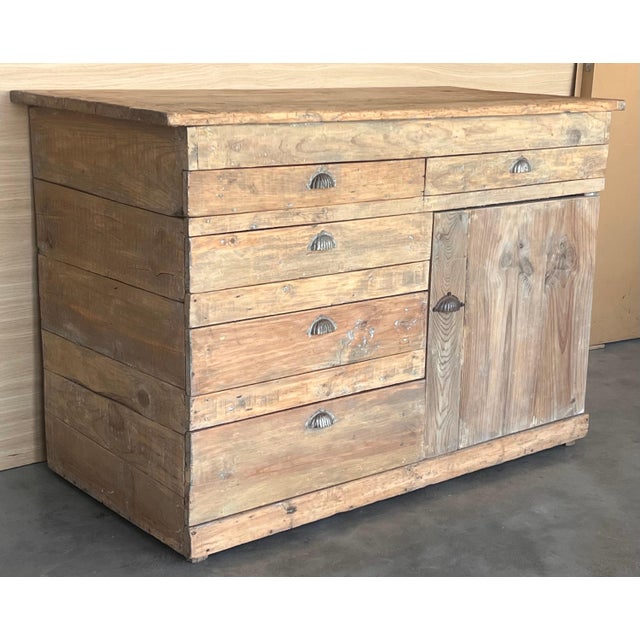 Bleached Spanish Pine Cabinet with drawers and Door, circa 1840-60 For Sale - Image 17 of 18