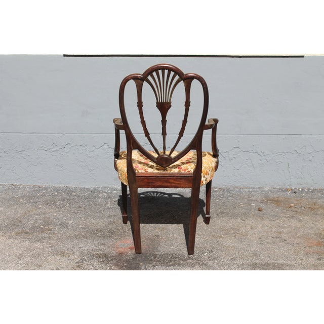 Sheraton Style Heavily Carved Mahogany Armchair For Sale - Image 9 of 13