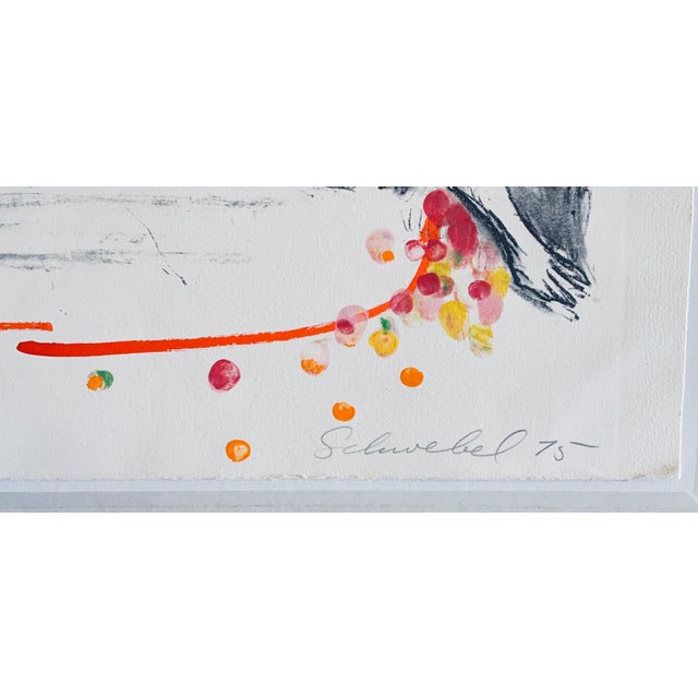 Ivan Schwebel, Hand Painted Lithograph "Tel Aviv Dragon Slayer" Israeli American Bezalel School, 1975 For Sale - Image 10 of 13