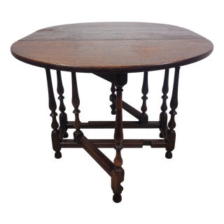 Early 20th Century Oak Drop Leaf Gateleg Dining Table For Sale