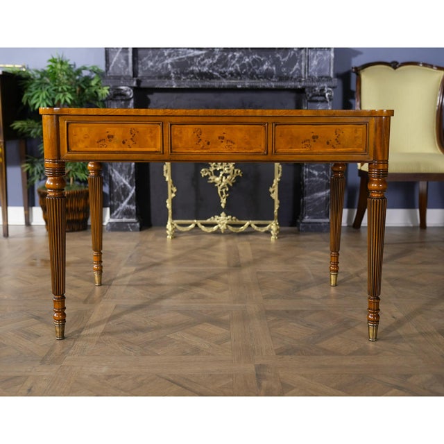 Traditional Style Burled Writing Table For Sale - Image 13 of 13