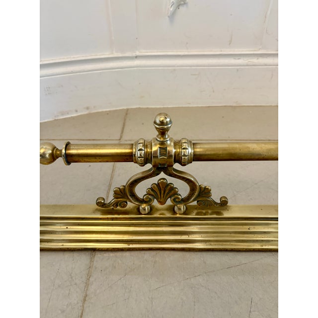 Antique Victorian Brass Fender, 1860s For Sale - Image 3 of 9