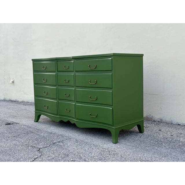 Late 20th Century Green Dresser of Twelve Drawers For Sale - Image 14 of 14