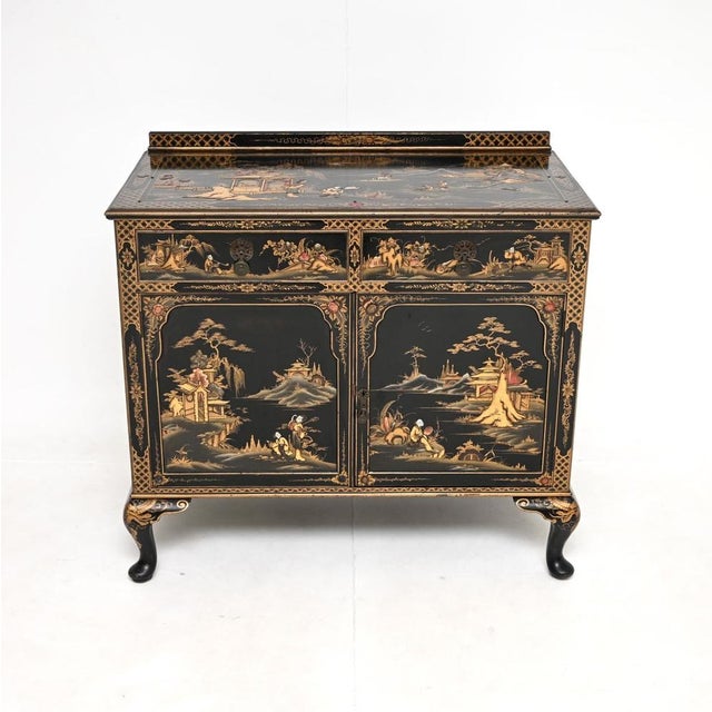 Antique Lacquered Chinoiserie Cabinet, 1900 For Sale - Image 15 of 15