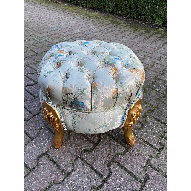 Pistachio Late 20th C. French Louis XVI Gilt Beech Pistachio Bench For Sale - Image 8 of 8