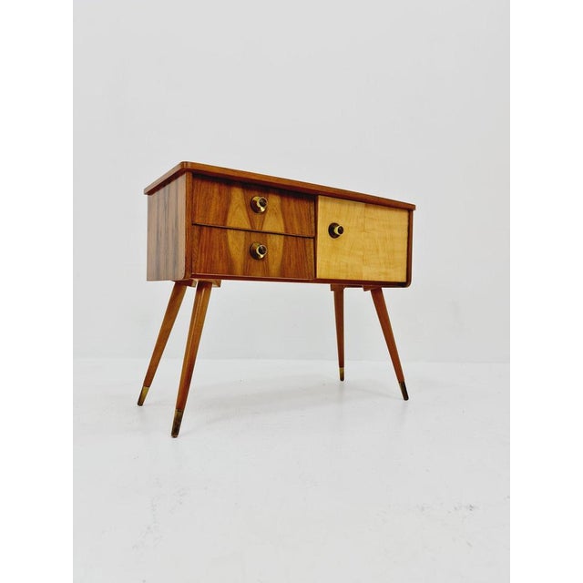 Small Mid-Century German Walnut and Beech Sideboard, 1950s For Sale - Image 5 of 11