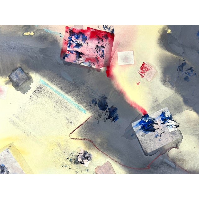 Figures at Work or Play Abstraction Watercolor and Acrylic by Ricardo De Silva For Sale - Image 4 of 6