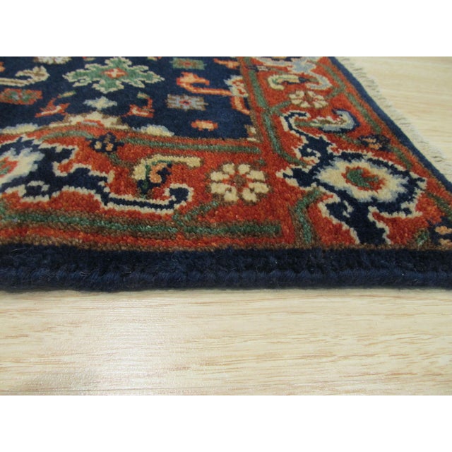 9x12 Violet Exquisite Navy Traditional Floral Medallion Hand Knotted Wool Rug For Sale - Image 4 of 5