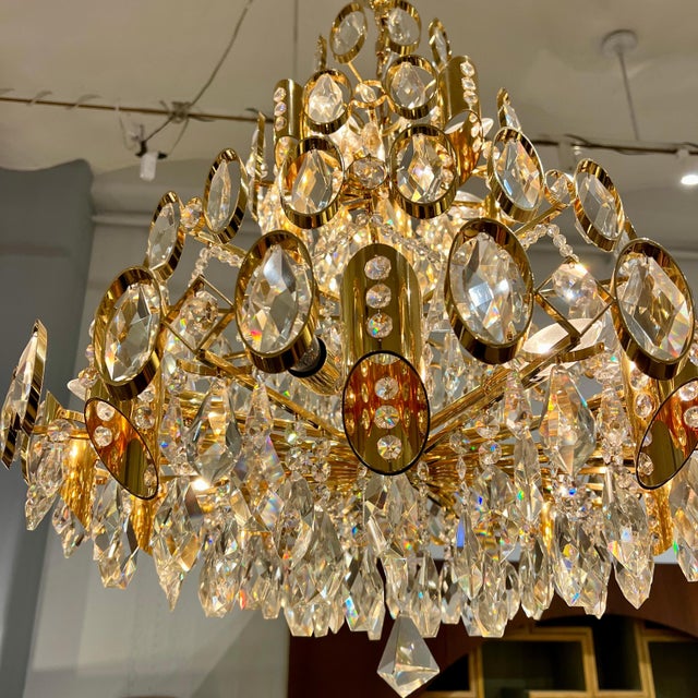 1970s Decorative fifteen light chandelier by Rejmyre For Sale - Image 4 of 5