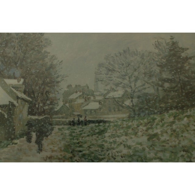 Custom Framed Impressionist Art Print Winter Scene For Sale - Image 10 of 13