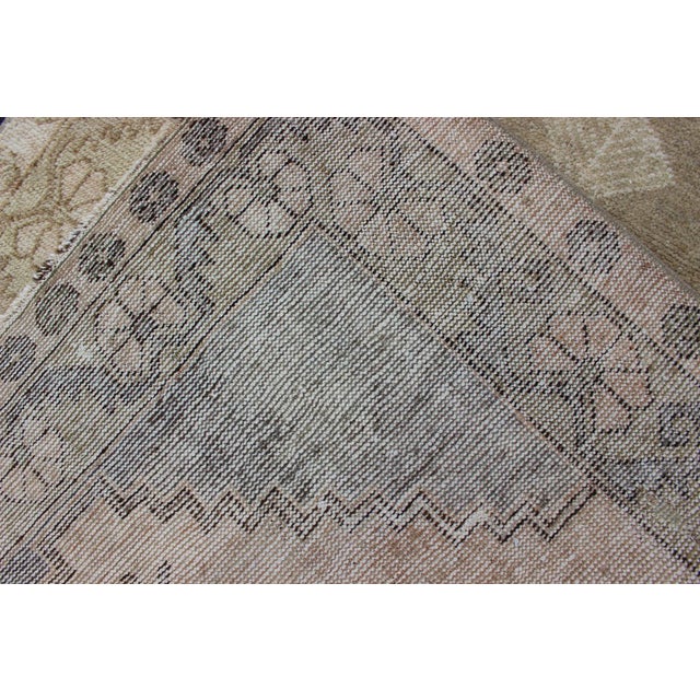 Vintage Turkish Oushak Rug in Sage Green, Taupe, Light Brown, and Light Green For Sale - Image 12 of 13
