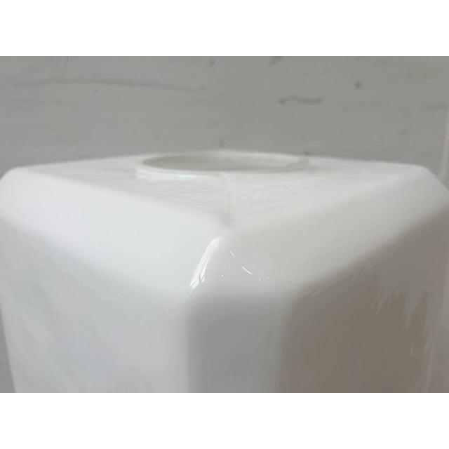 Vintage Glass Pendant Lights with Cubic Opal Glass, 1940s For Sale - Image 10 of 18