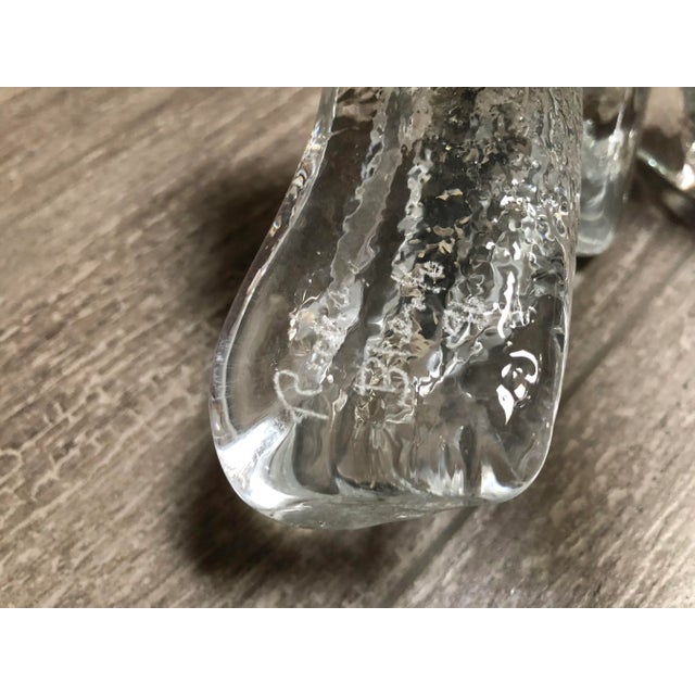 Mid-Century Modern Modern Clear Glass Blenko Candle Holders - a Pair For Sale - Image 3 of 4