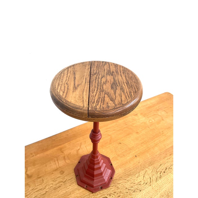Red Early 20th Century Cast Iron Swivel Stool For Sale - Image 8 of 12