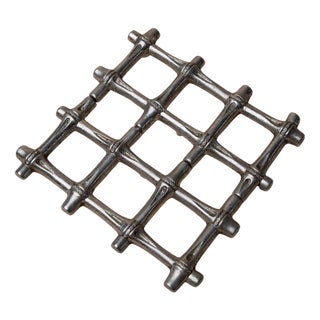 Vintage Silver-Plated Bamboo Trivet by F. B. Rogers, 1970s For Sale
