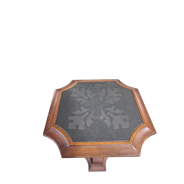 1960s Pair of Drexal Spanish Mediterranean Bunching Side Tables With Slate Top For Sale - Image 10 of 10