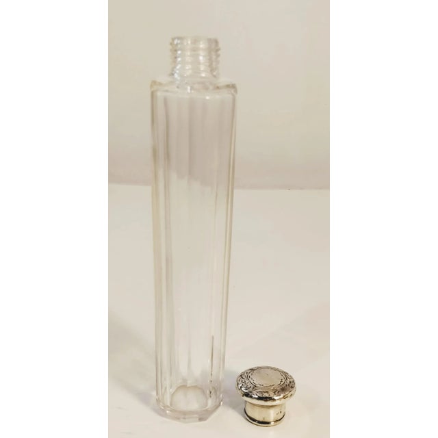 English Sterling Silver Glass Dresser Vanity Bottle For Sale - Image 9 of 13