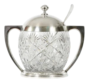 German Sterling / Cut Glass Punch Bowl