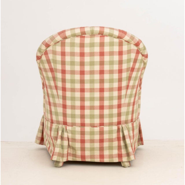 Edward Ferrell Button-Tufted Linen Upholstered & Slipper Chair For Sale In New York - Image 6 of 7
