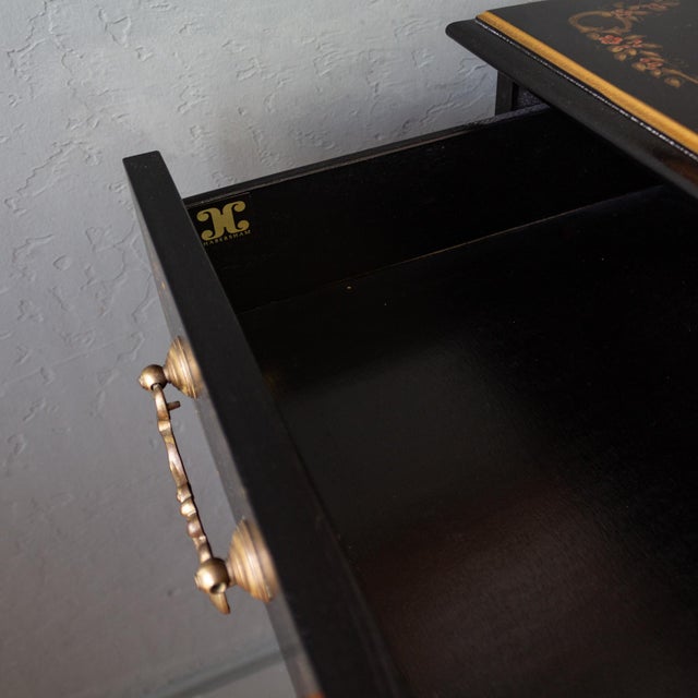 Habersham Black Chinoisere Hand Painted Chest of Drawers | Dresser For Sale - Image 17 of 18