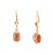 Modern Modern 14k Yellow Gold Oval Garnet Wire Drop Earrings, Pair For Sale - Image 3 of 4