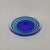 Orrefors art glass bowl designed by Olle Alberius, featuring a vibrant concentric ring pattern in shades of cobalt blue,...