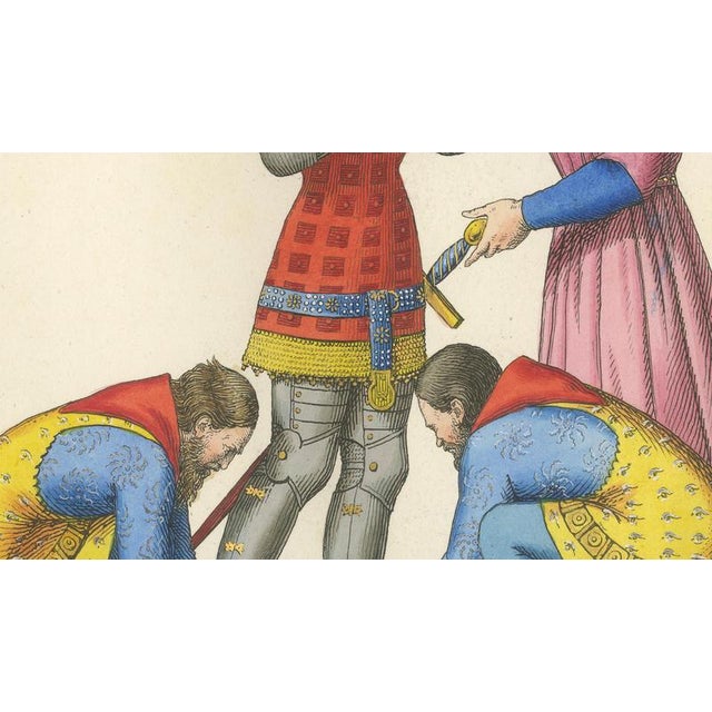 Mid 19th Century Paolo Mercuri, Creation of a Knight Ceremony, 1860s, Litograph on Paper For Sale - Image 5 of 9