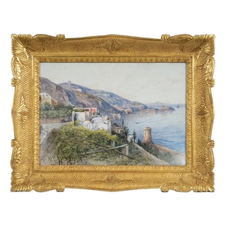 Francesco Lord Mancini, Amalfi Coast, 1800s-1900s, Watercolor For Sale