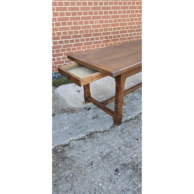 Large French Farmhouse Dining Table in Oak, 1880 For Sale - Image 3 of 18