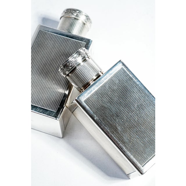 Luxury Collection Art Deco Antique French Sterling Silver Dresser Set Jars Bottles Vanity For Sale In New York - Image 6 of 16