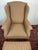 Vintage Transitional Wing Chair With Ottoman Upholstered in an Attractive Woven Fabric For Sale - Image 4 of 9