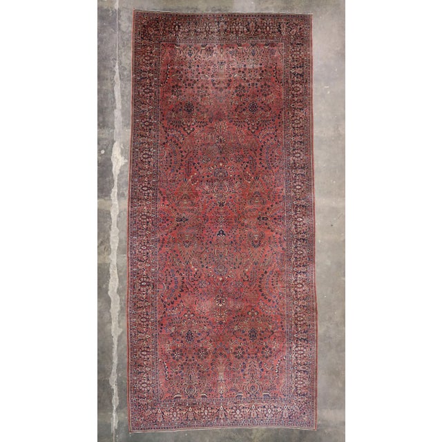 Antique Persian Sarouk Rug - 10'07 X 23'02 For Sale In Dallas - Image 6 of 9
