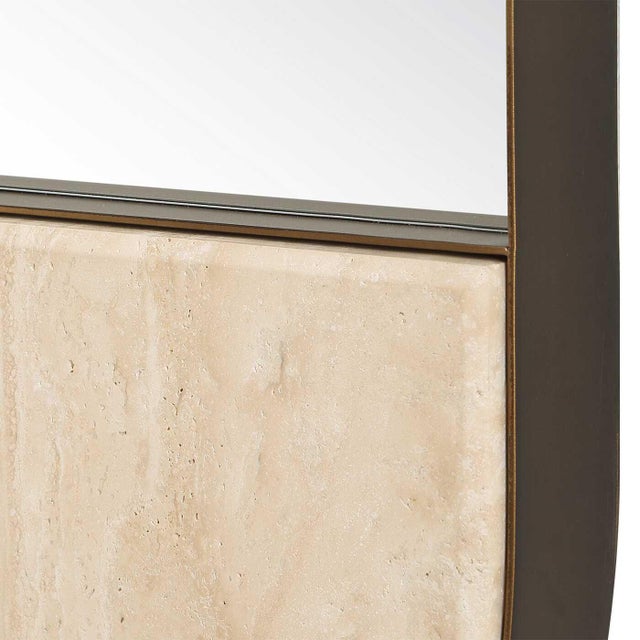 Russo Travertine Tall Oval Mirror For Sale In Chicago - Image 6 of 6