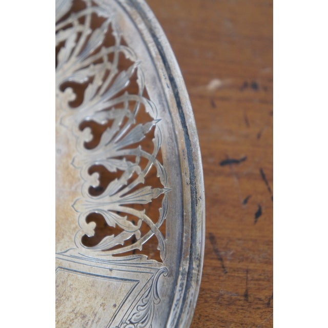 Metal Antique James E Blake Sterling Silver Reticulated Filigree Tray Dish For Sale - Image 7 of 12