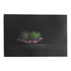 Late 20th Century Tomoe Yokoi Green Apples Still Life Mezzotint