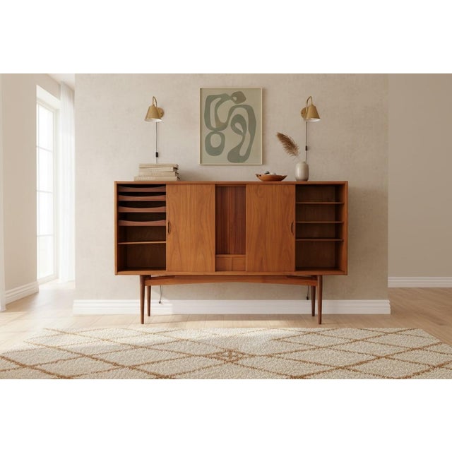 Teak Cabinet with Sliding Doors by Holger Christiansen, 1960s For Sale - Image 9 of 15